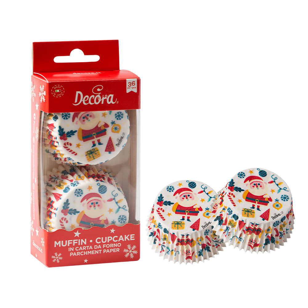 Papierové košíčky na muffiny - Santa