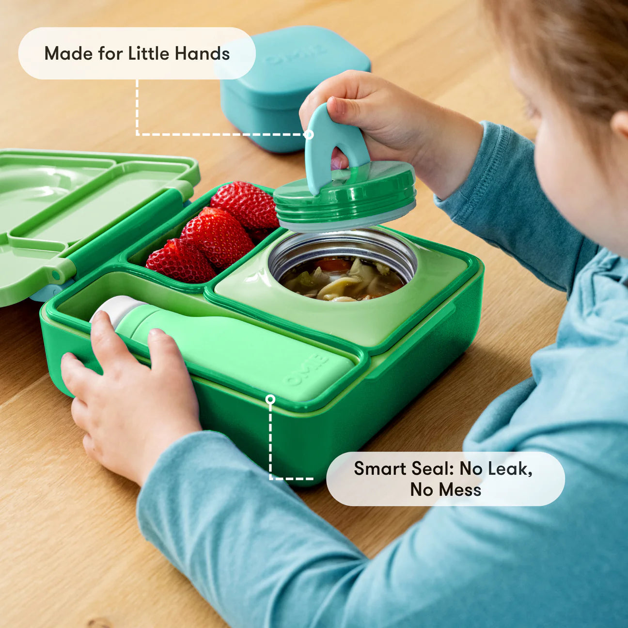 OmieBox hot & cold - Lunchbox s vyberateľnou termonádobou Jablko