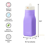 Načítať obrázok do zobrazovača galérie, OmieBottle 260ml - silikónová fľaška do OmieBoxu so slamkou - fialová
