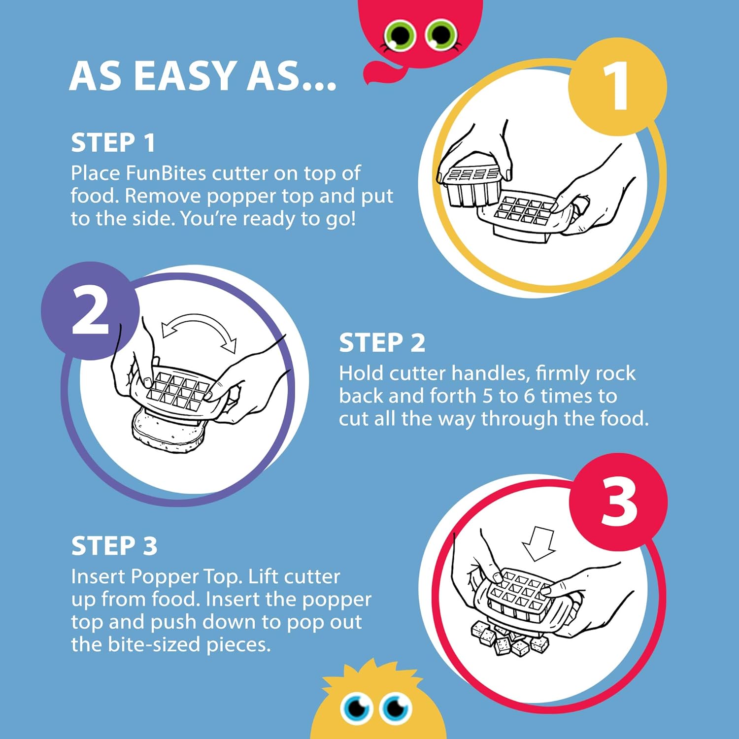 Sendvičové vykrajovátko FUNBITES štvorce fialové