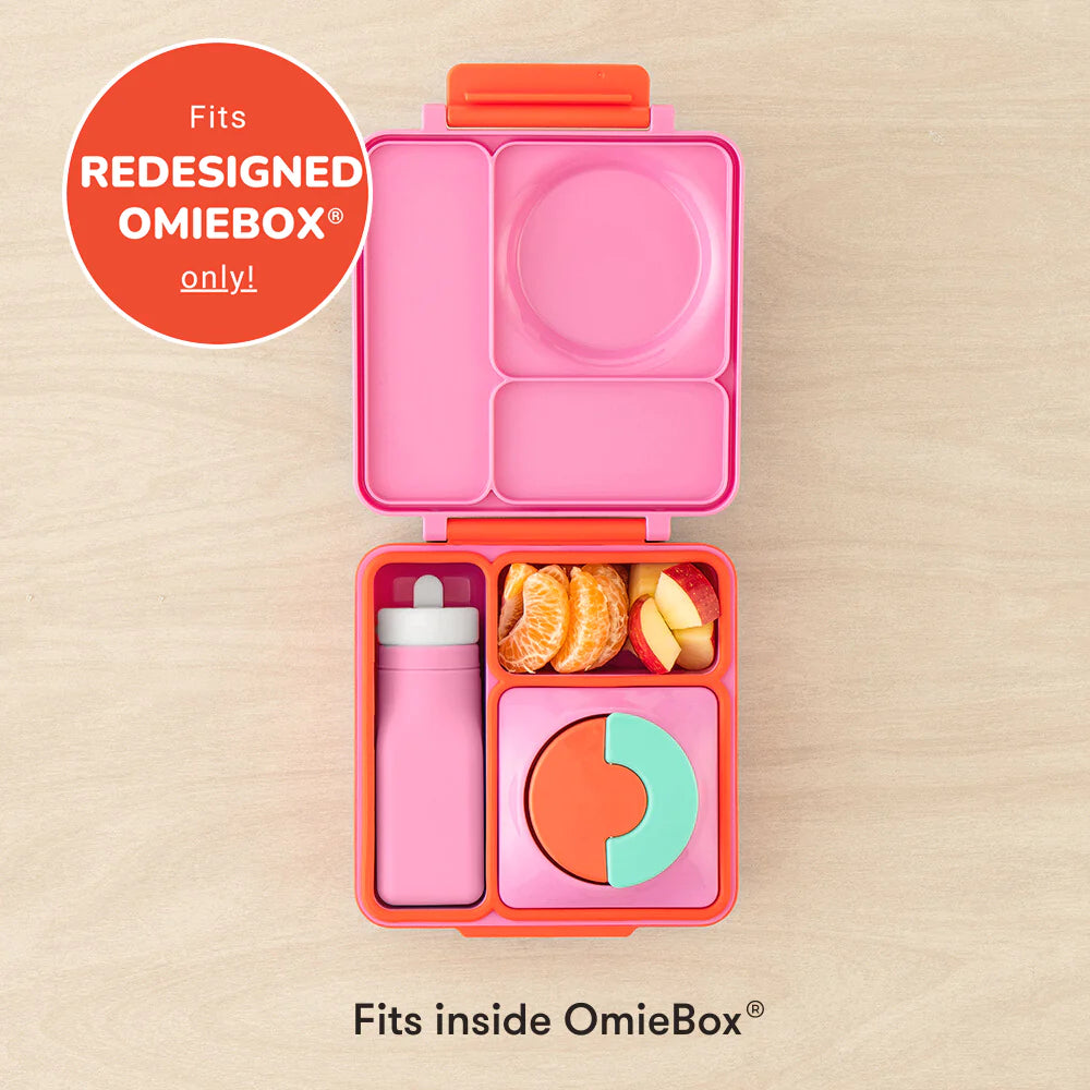 OmieBottle 260ml - silikónová fľaška do OmieBoxu so slamkou - ružová