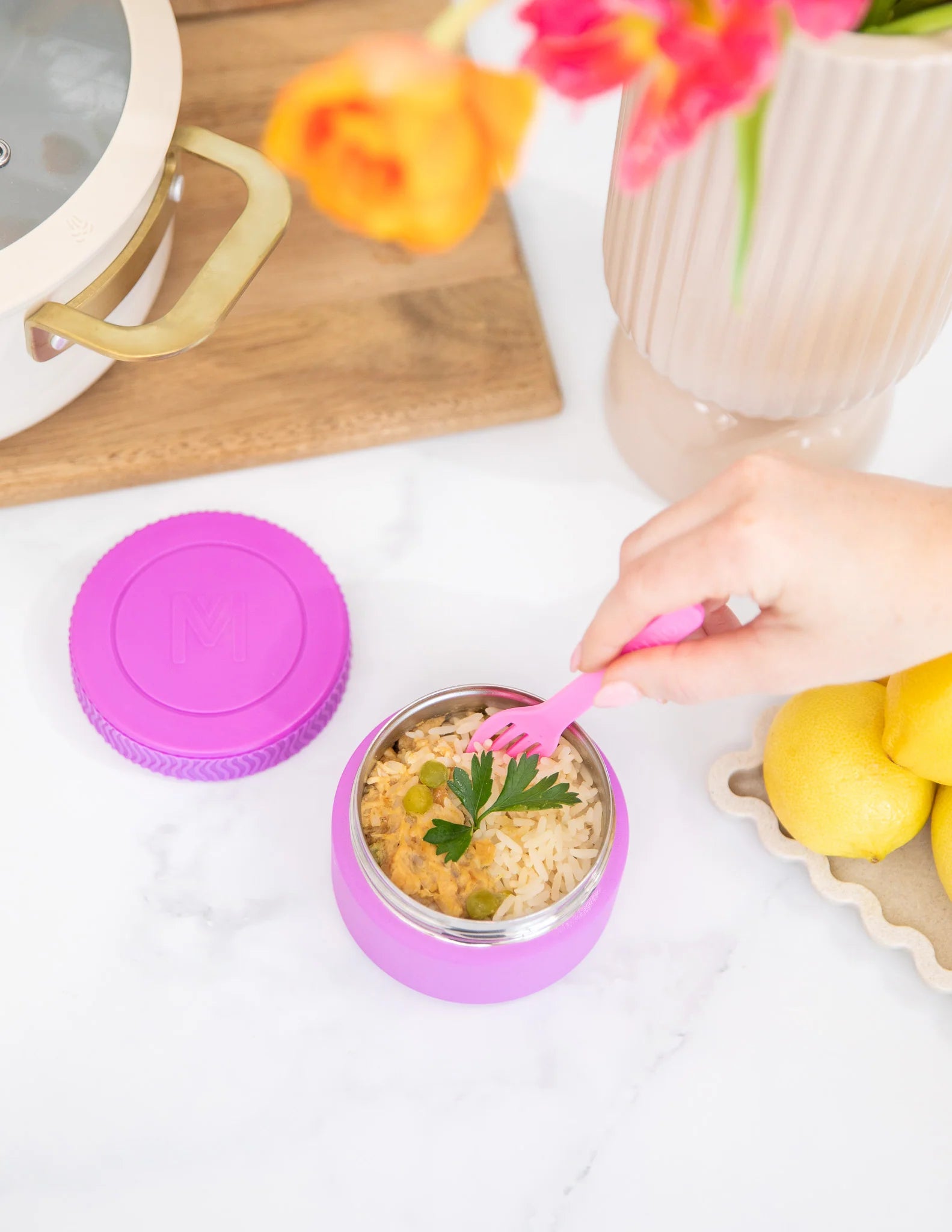 MontiiCo MINI termoska na jedlo 200ml Fuchsia