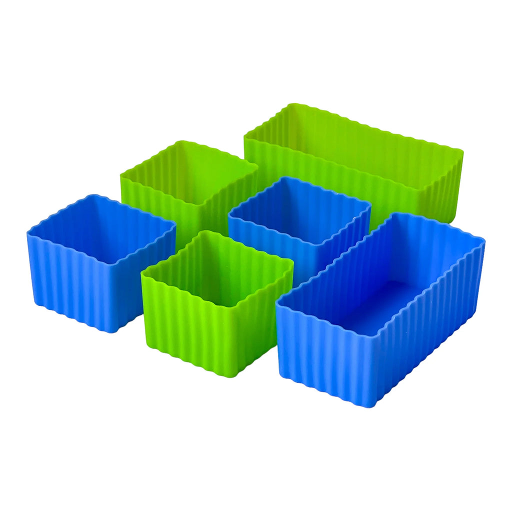 Yumbox CUBES - sada 6 silikónových formičiek modrá a zelená