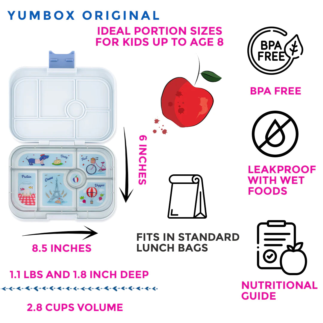 Yumbox Original 6 oddelení zahmlená sivá Paríž