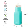 OmieBottle 260ml - silikónová fľaška do OmieBoxu so slamkou - tyrkys