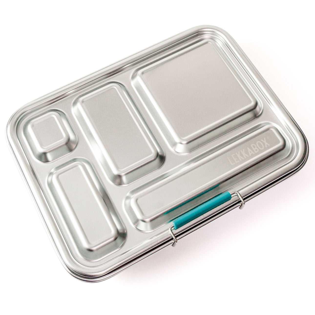 Lekkabox GRANDE - nerezový box s 5 oddeleniami - petrolejová