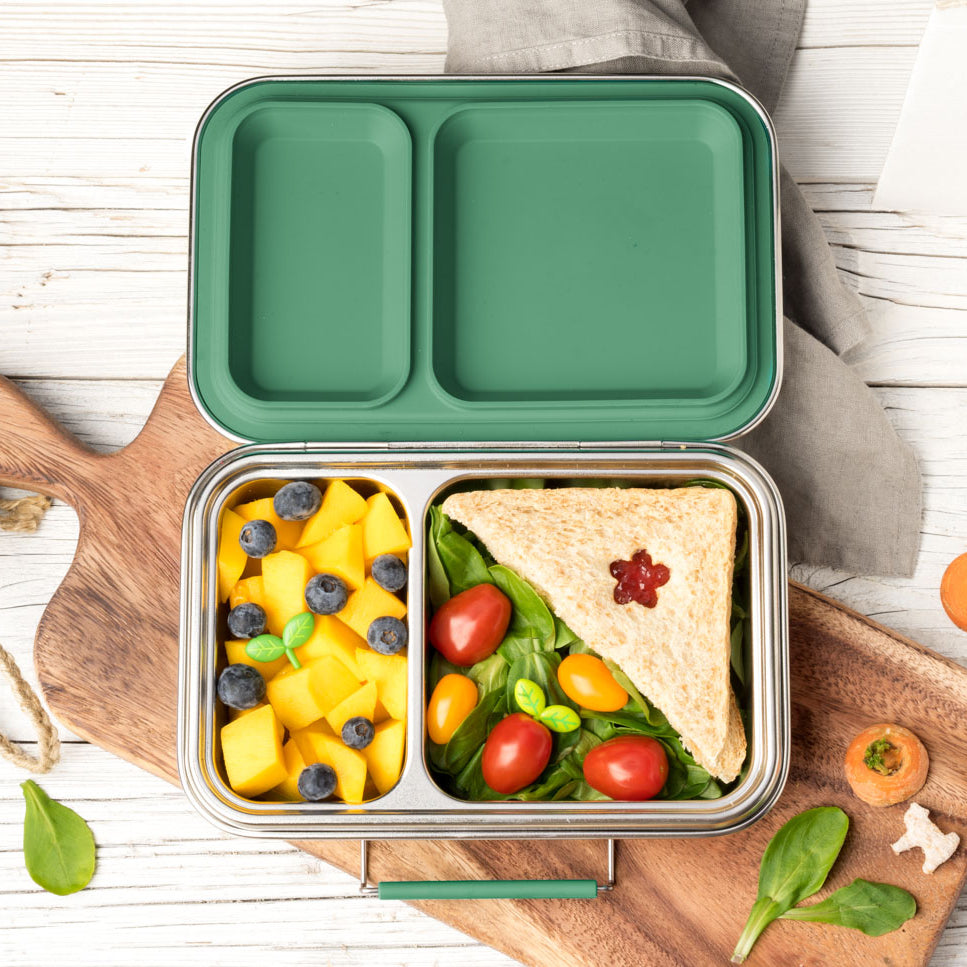Lekkabox DUO - nerezový box s 2 oddeleniami - les