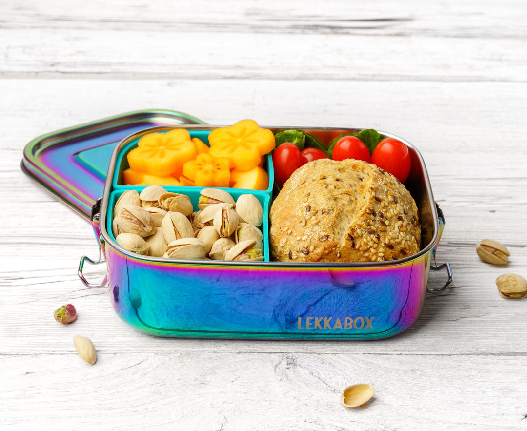 Lekkabox SAFE 800ml - 2x silikónové formičky v balení - dúhová