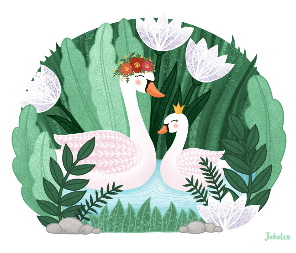 Vodeodolné nálepky Labutie jazero - stvorené pre boxík Bento2