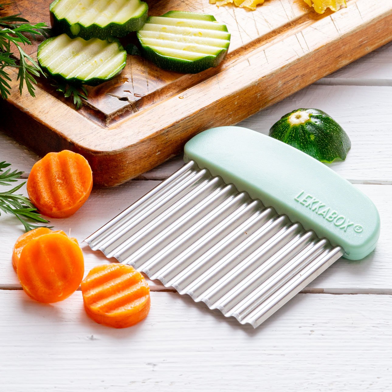 LEKKABOX® vlnkový krájač – strieborný