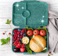 Lekkabox Glamour  so 4 oddeleniami - aqua s trblietkami