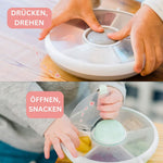 Načítať obrázok do zobrazovača galérie, Göbe Spinner FLIP (malý) - boxík s tlačidlom pre najmenších s 5 priehradkami mentolová
