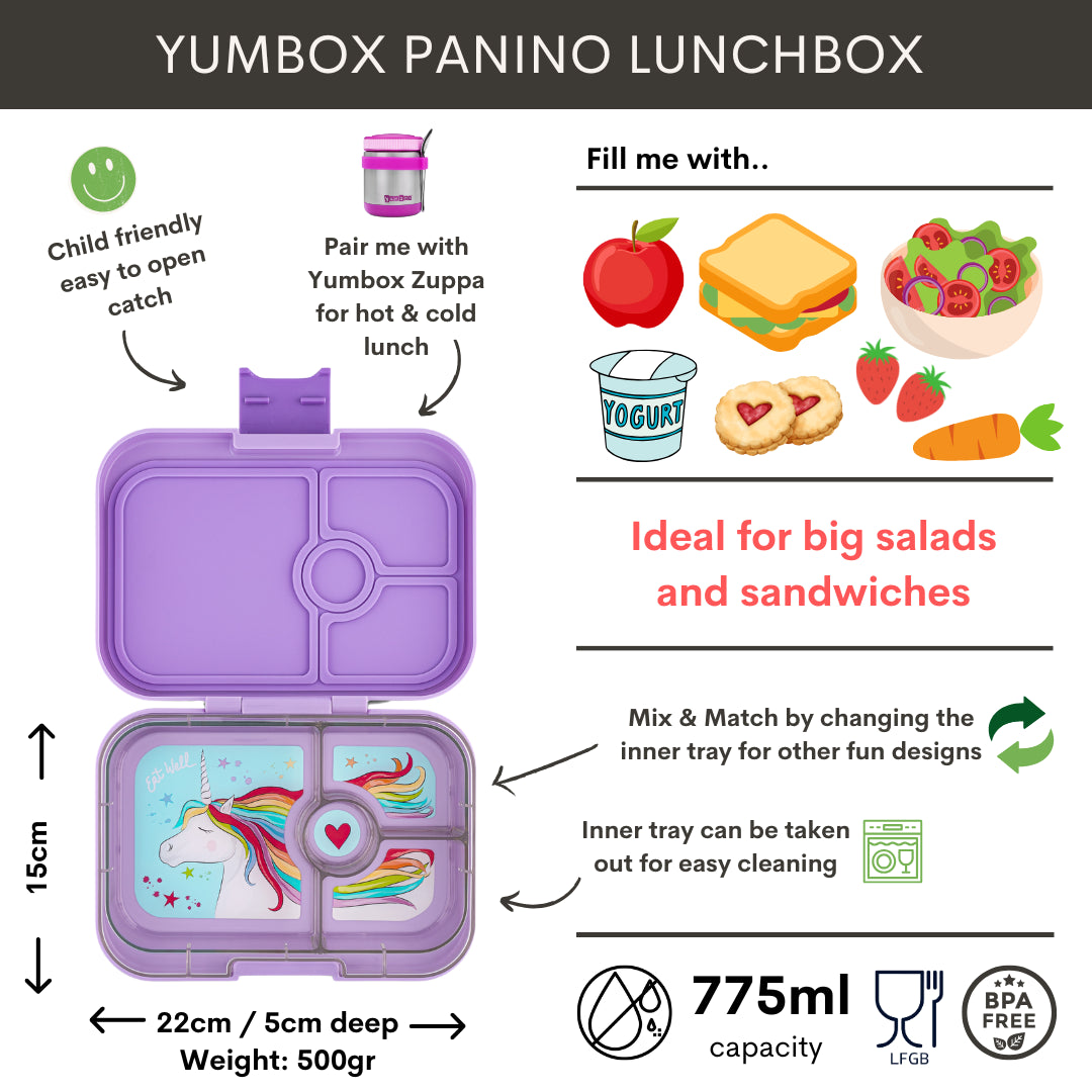 Yumbox Panino 4 oddelenia levanduľová fialová (jednorožec)