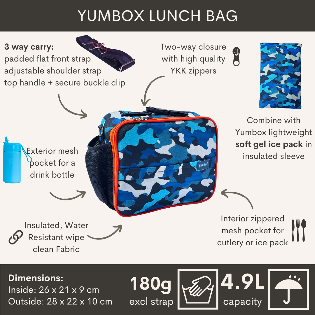 Yumbox termo izolačná taška na lunchbox s popruhom  - Kamufláž