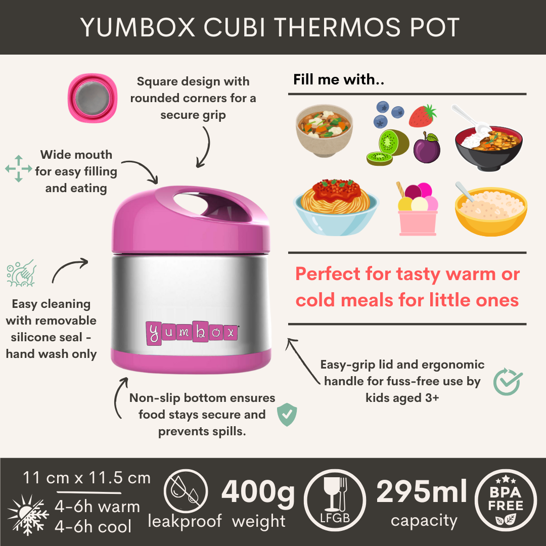 Yumbox Cubi 295ml termoska na jedlo Berry Pink