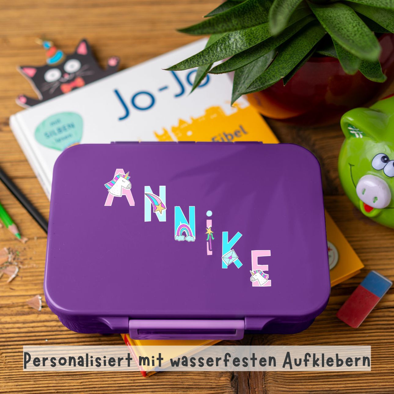 Vodeoodolné nálepky písmenká - jednorožce