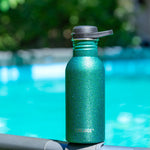 Načítať obrázok do zobrazovača galérie, Lekkabox GO 500ml - ľahká nerezová fľaša - aqua s trblietkami
