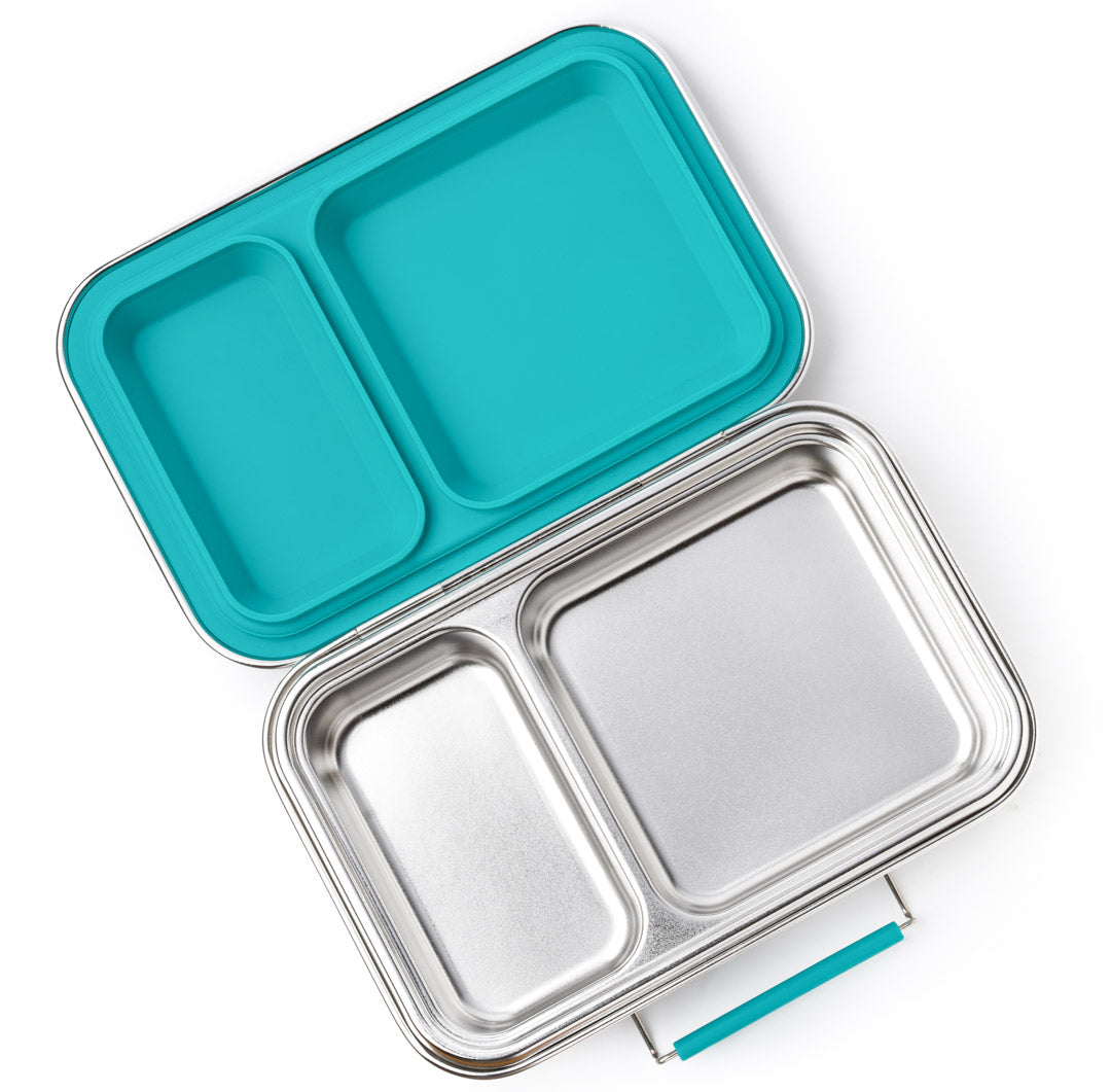 Lekkabox DUO - nerezový box s 2 oddeleniami - petrolejová