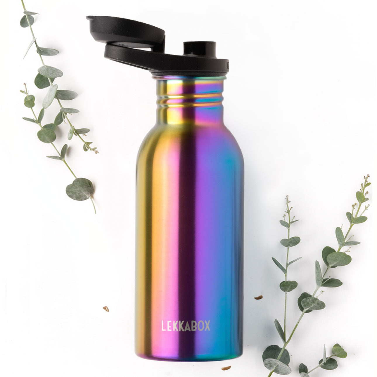 Lekkabox GO 500ml - ľahká nerezová fľaša - dúhová
