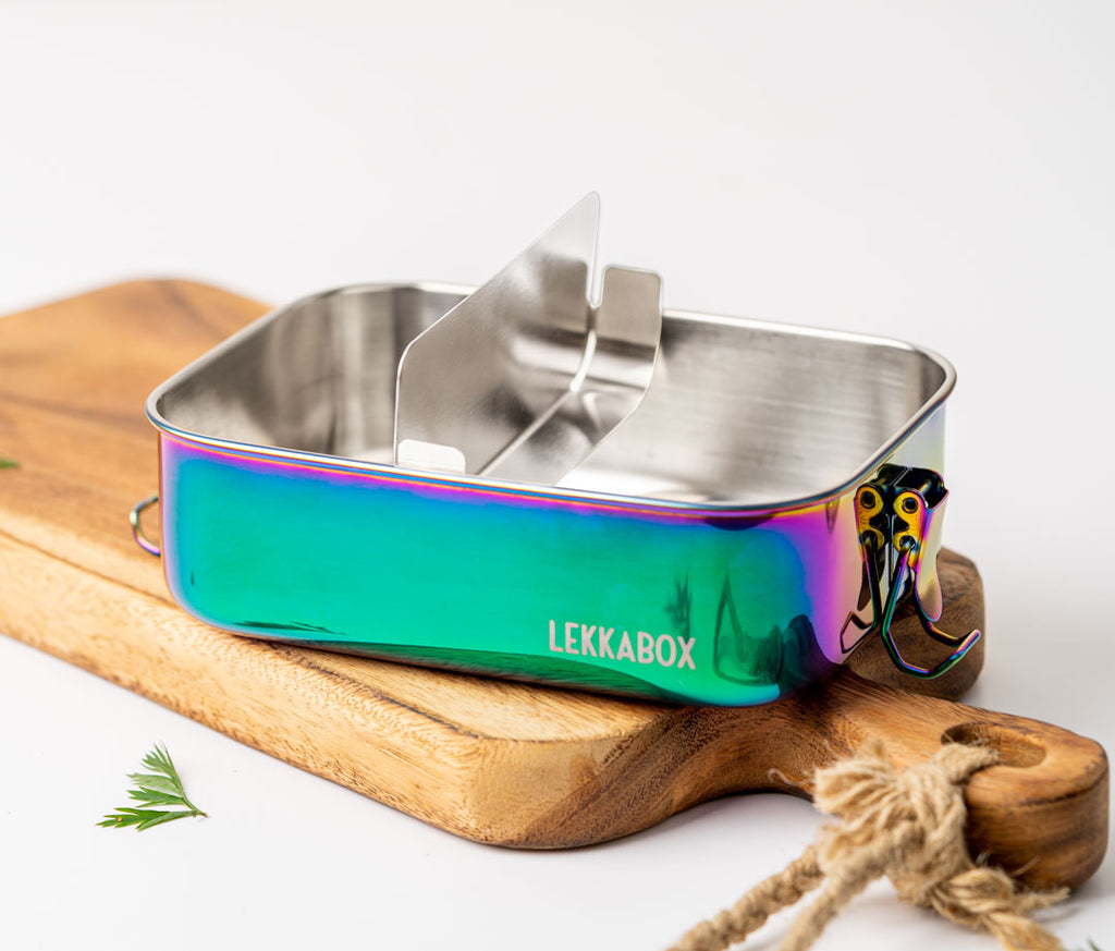 Lekkabox SAFE 1000ml s jedným oddelením a rozdeľovačom - dúhová