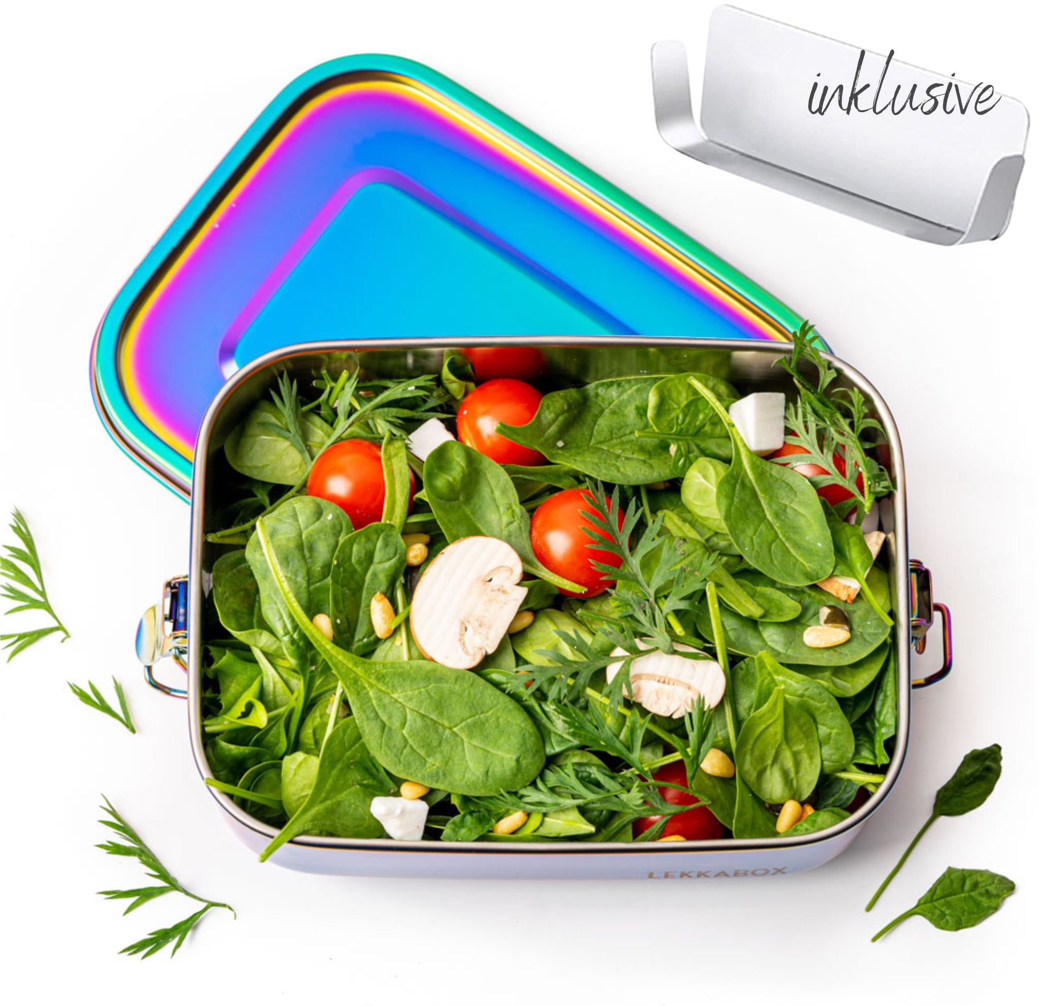 Lekkabox SAFE 1000ml s jedným oddelením a rozdeľovačom - dúhová