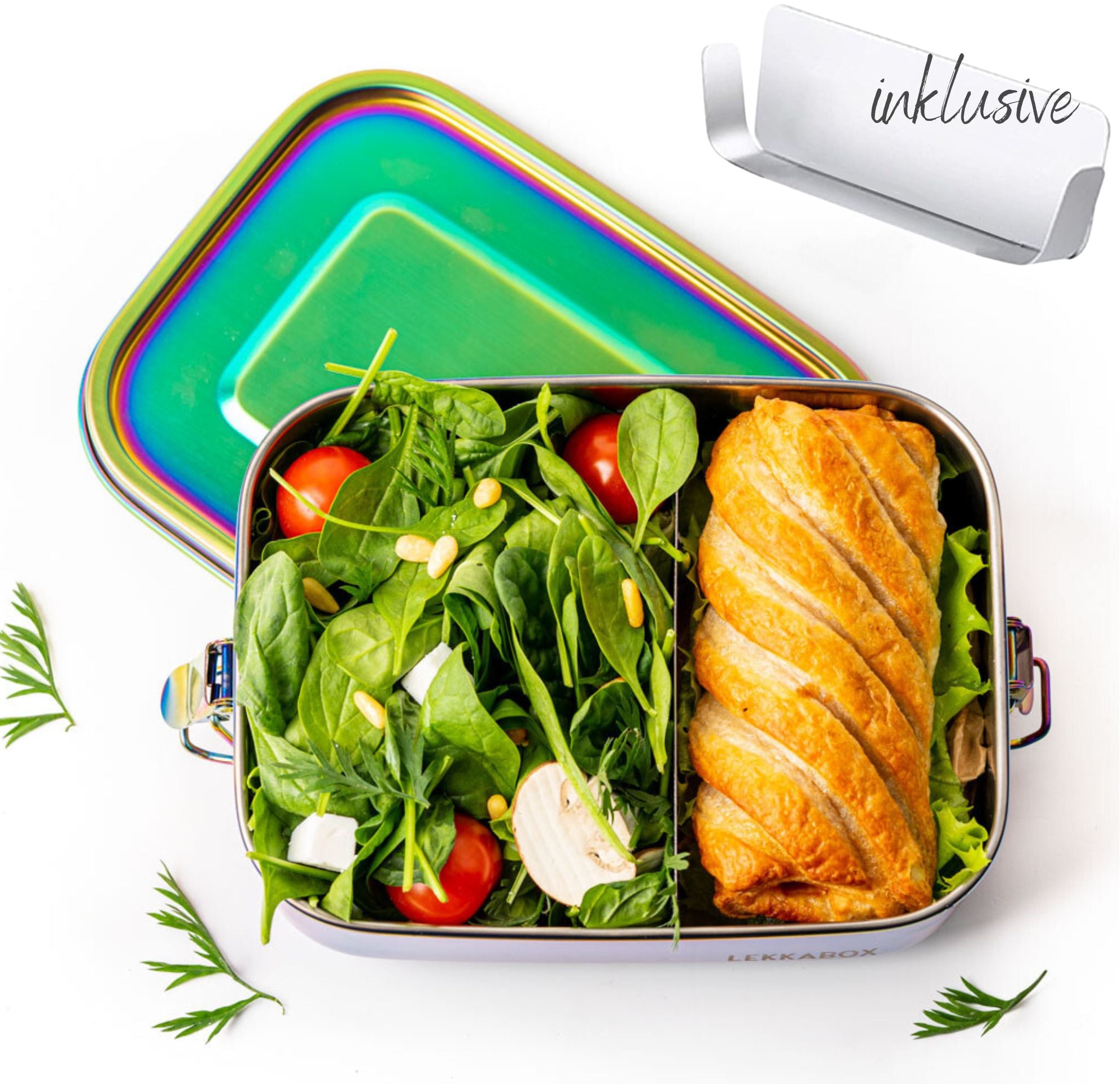 Lekkabox SAFE 1000ml s jedným oddelením a rozdeľovačom - dúhová