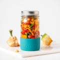 Lekkabox Meal Prep - sklenená nádoba s viečkom so silikónovým chráničom  500ml oceán