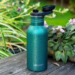 Načítať obrázok do zobrazovača galérie, Lekkabox GO 500ml - ľahká nerezová fľaša - aqua s trblietkami
