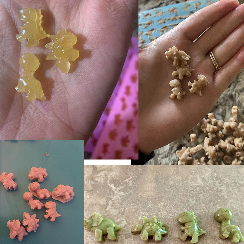 Silikónová forma na gumených dinosauríkov s pipetou  - zelená