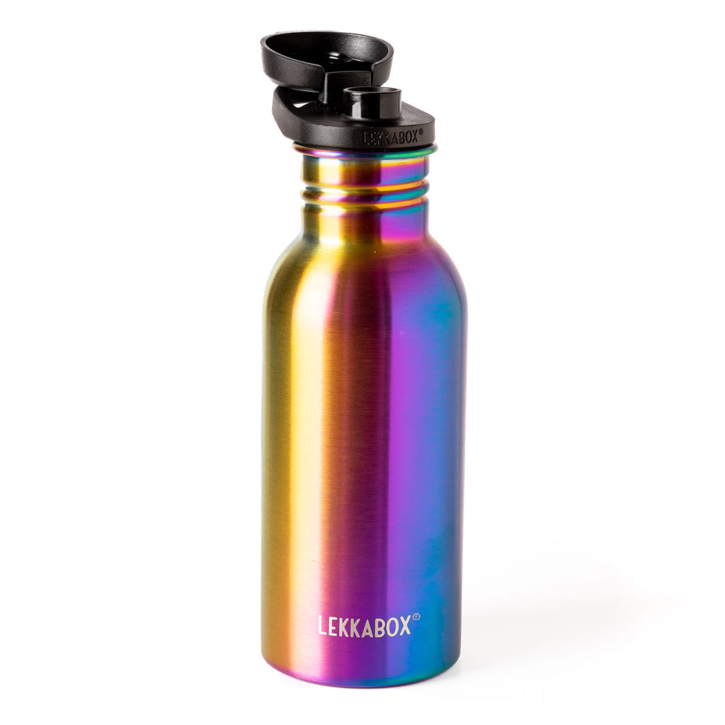 Lekkabox GO 500ml - ľahká nerezová fľaša - dúhová