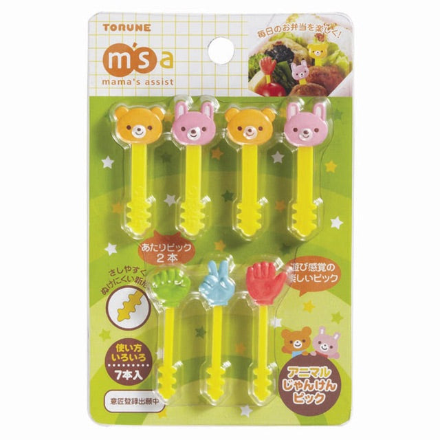 Napichovátka mini vidličky zvieratká a kameň, papier, nožnice