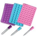 Načítať obrázok do zobrazovača galérie, Silikónová forma na gumových medvedíkov s pipetou - ružová
