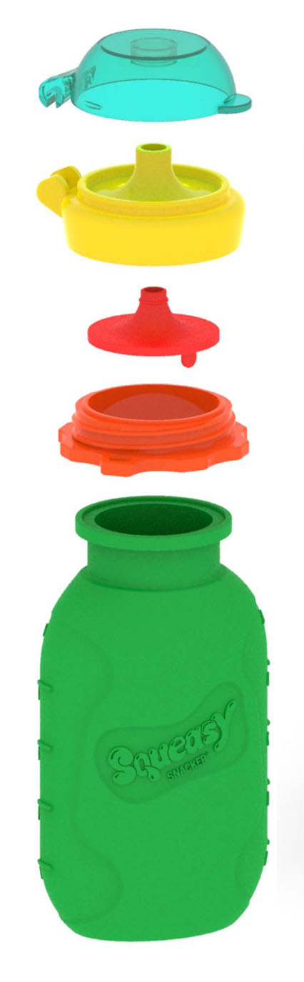 Squeasy Snacker Mini - silikónová kapsička 100ml zelená