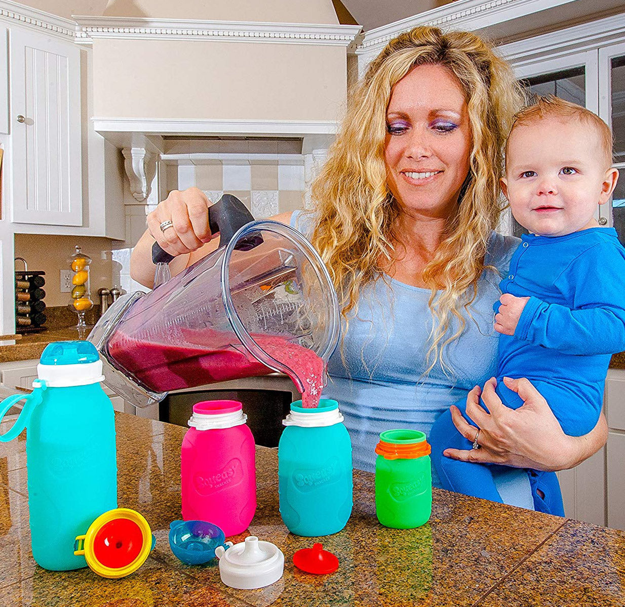 Squeasy Snacker Mini - silikónová kapsička 100ml zelená