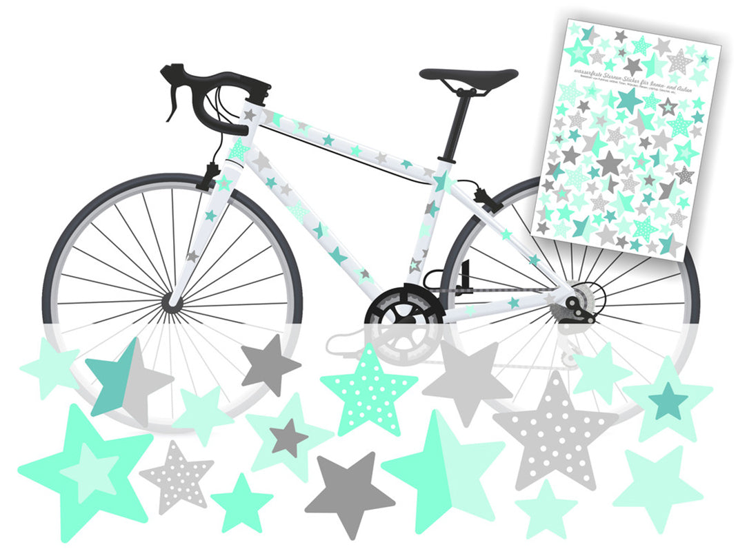 Vodeoodolné nálepky Hviezdy mentolovo-sivé