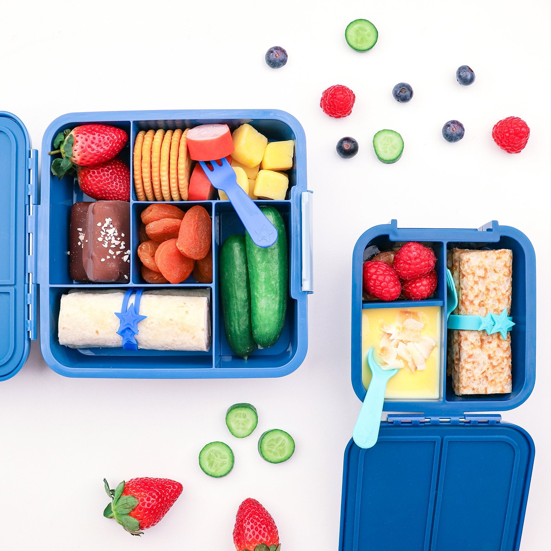 Sada silikónových gumičiek na wrapy modrá