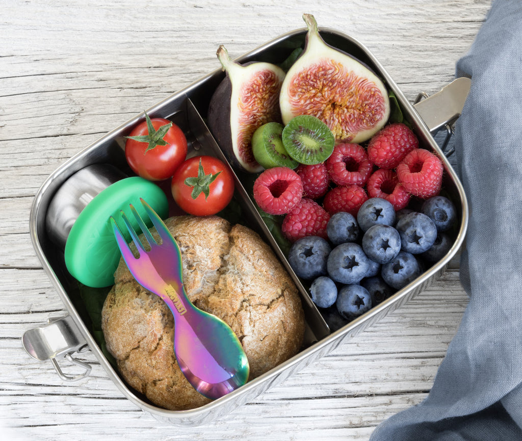 Mini nerezová vidličko-lyžička dúhová