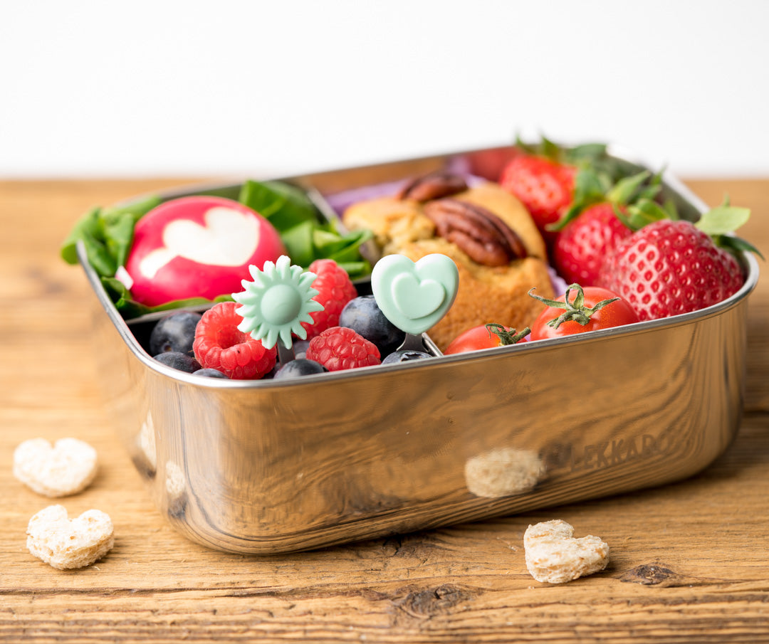 Set 4 krátkych nerezových napichovátok Lekkabox - láska nebeská