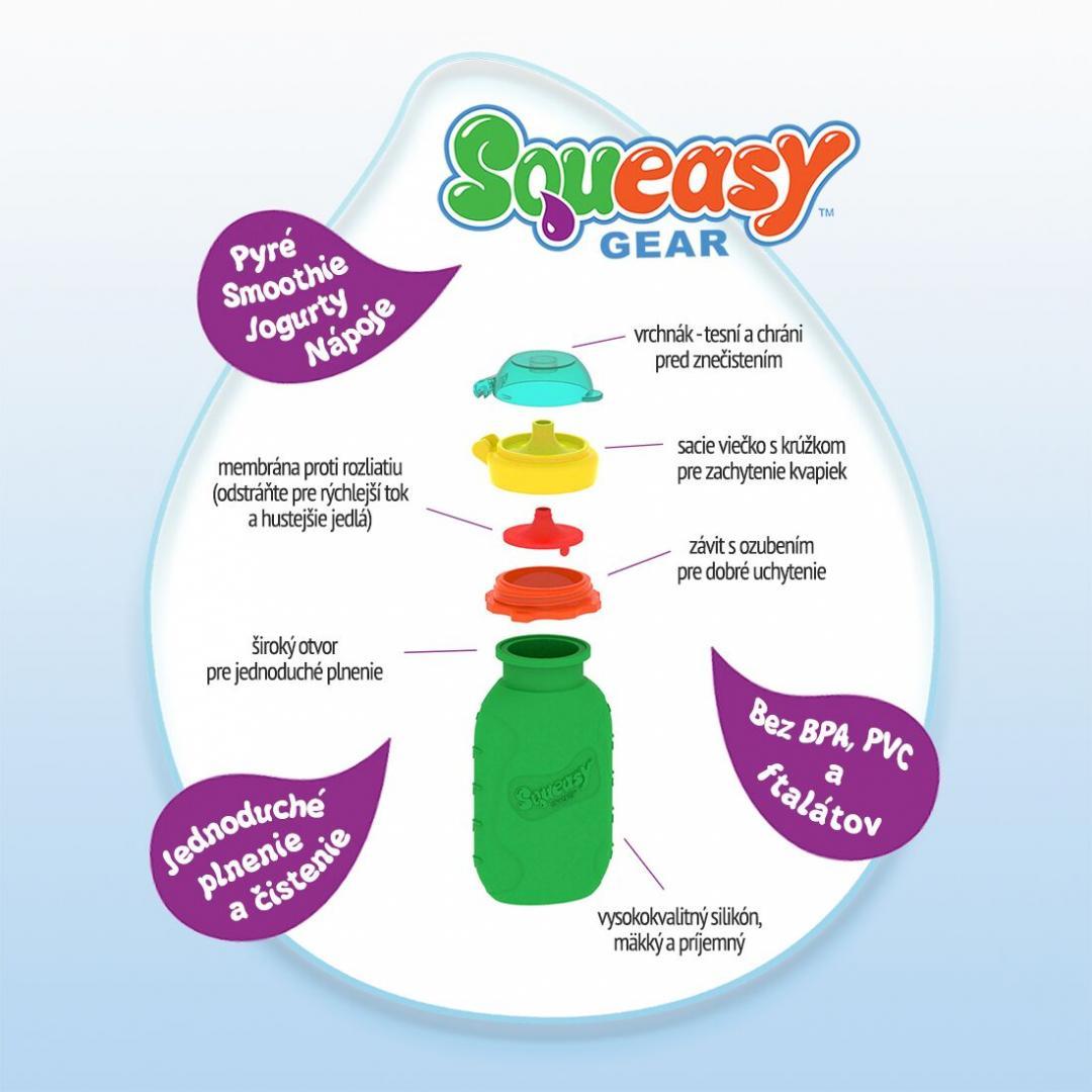 Squeasy Snacker Mini - silikónová kapsička 100ml tyrkysová
