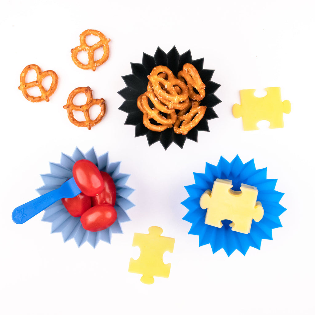 Sada silikónových pohárikov modrá