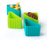 Načítať obrázok do zobrazovača galérie, Sada 4 silikónových formičiek pertrolejovo jablková Lekkabox - trojuholníky
