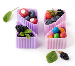 Načítať obrázok do zobrazovača galérie, Sada 4 silikónových formičiek ružovo fialová Lekkabox - trojuholníky
