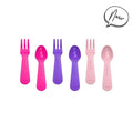 Mini vidličky a lyžičky set ružový