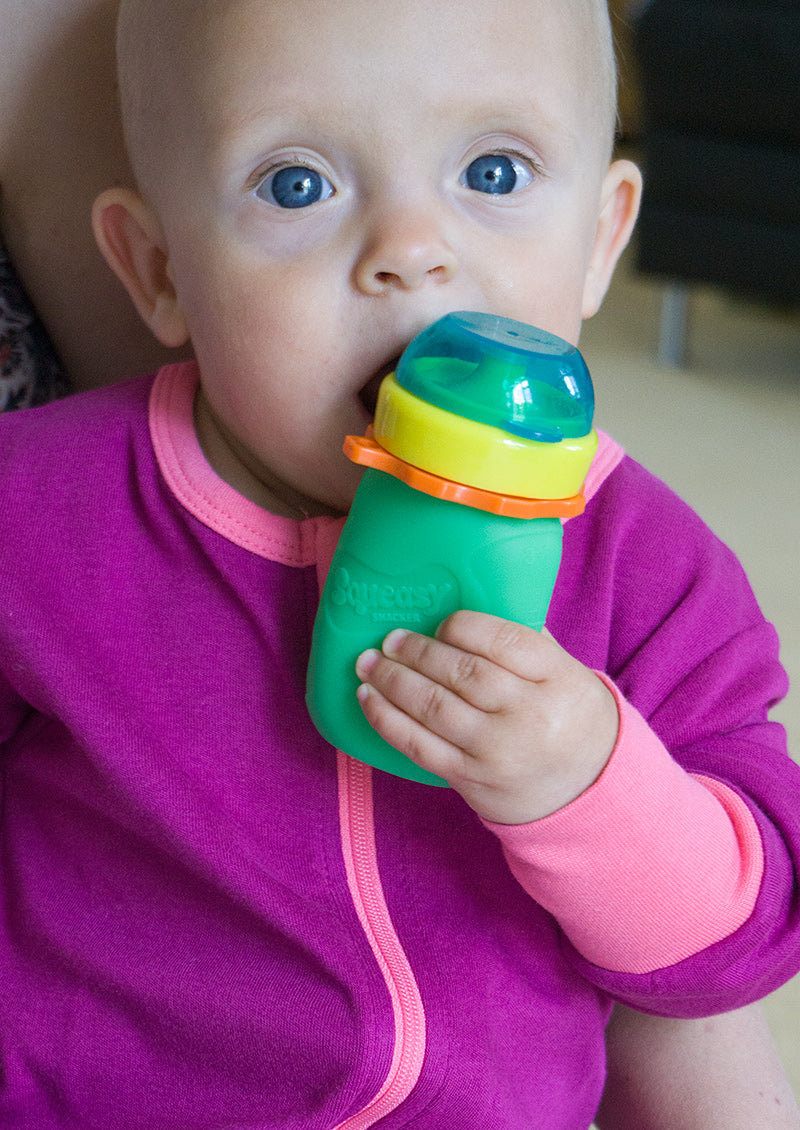 Squeasy Snacker Mini - silikónová kapsička 100ml zelená