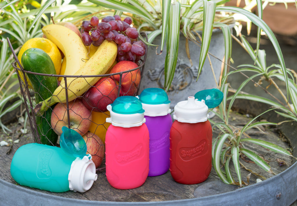 Squeasy Snacker - silikónová kapsička 180ml sivá